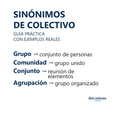Sinónimos de colectivo: grupo, comunidad, conjunto y agrupación, con definiciones.