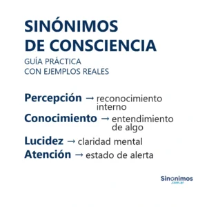 Guía de sinónimos de consciencia: percepción, conocimiento, lucidez y atención.