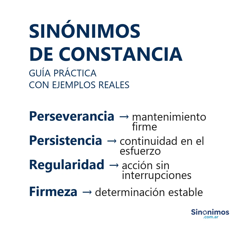 Guía de sinónimos de constancia: perseverancia, persistencia, regularidad y firmeza.