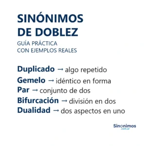Imagen con sinónimos de doblez: duplicado, gemelo, par, bifurcación y dualidad.
