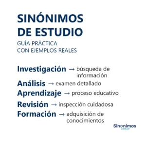 Sinónimos de estudio con definiciones claras