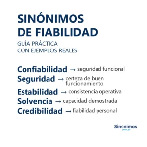 Sinónimos de fiabilidad con definiciones simples