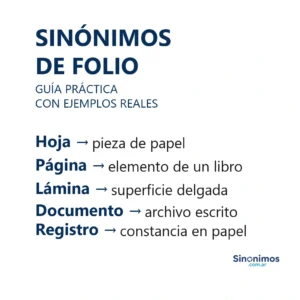 Sinónimos de folio con definiciones breves