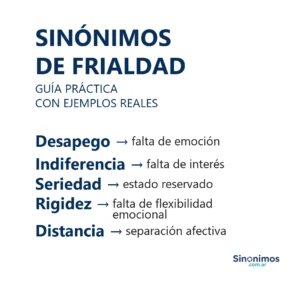 Sinónimos de frialdad con definiciones claras