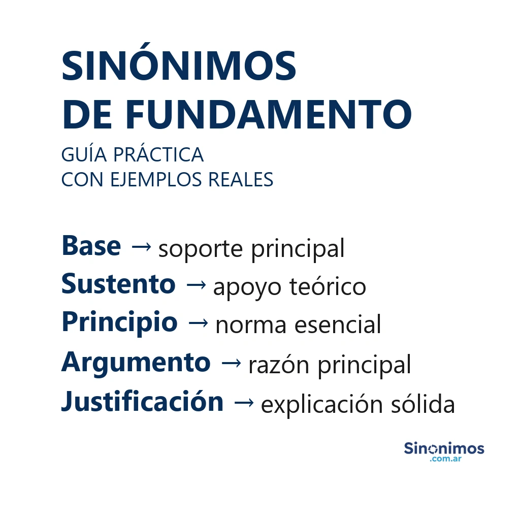 Sinónimos de fundamento con explicaciones claras