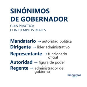 Sinónimos de gobernador con explicaciones breves