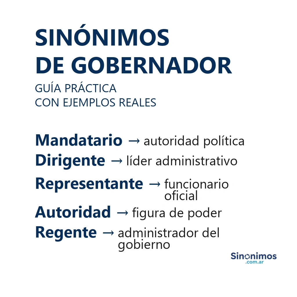 Sinónimos de gobernador con explicaciones breves