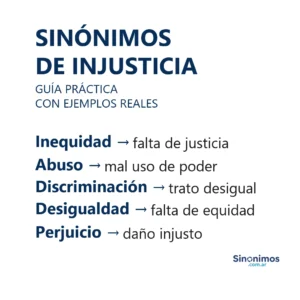 Sinónimos de injusticia con explicaciones claras.