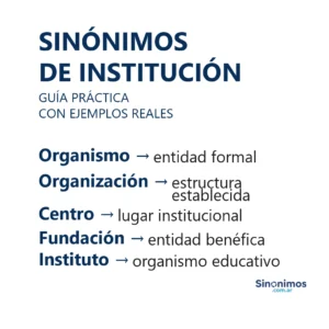 Sinónimos de institución con definiciones.