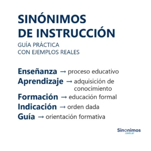 Sinónimos de instrucción con explicaciones sencillas.