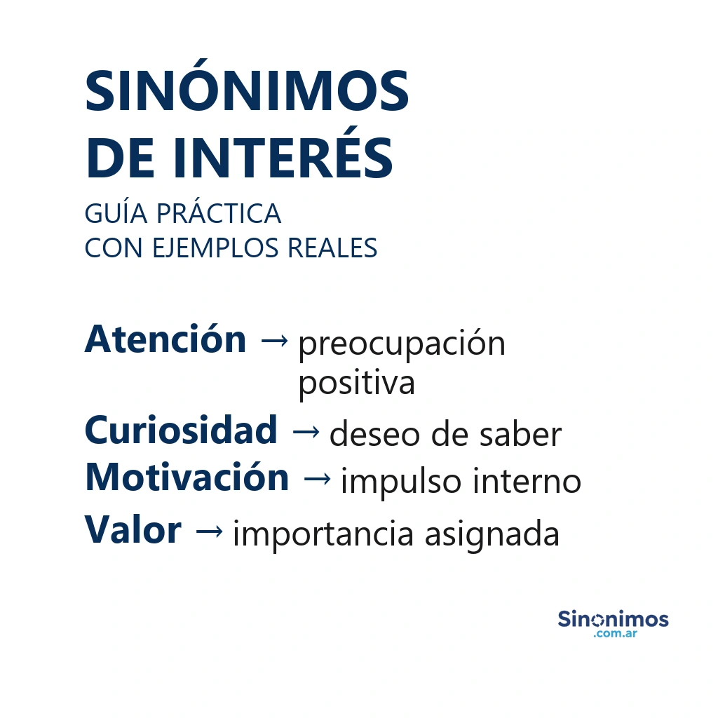 Sinónimos de interés con explicaciones breves.
