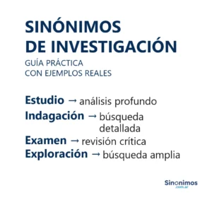 Sinónimos de investigación con definiciones claras