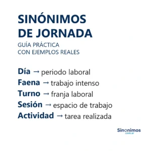 Sinónimos de jornada con definiciones breves
