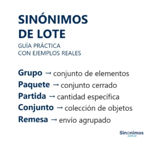 Sinónimos de lote con definiciones simples