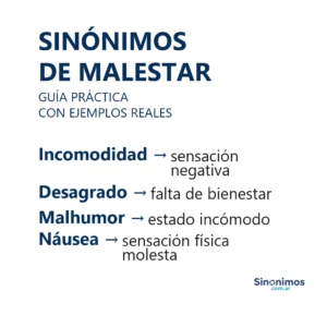 Sinónimos de malestar como incomodidad, desazón, molestia y disgusto