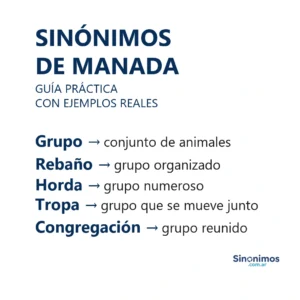 Sinónimos de manada como rebaño, grupo animal, tropilla y horda