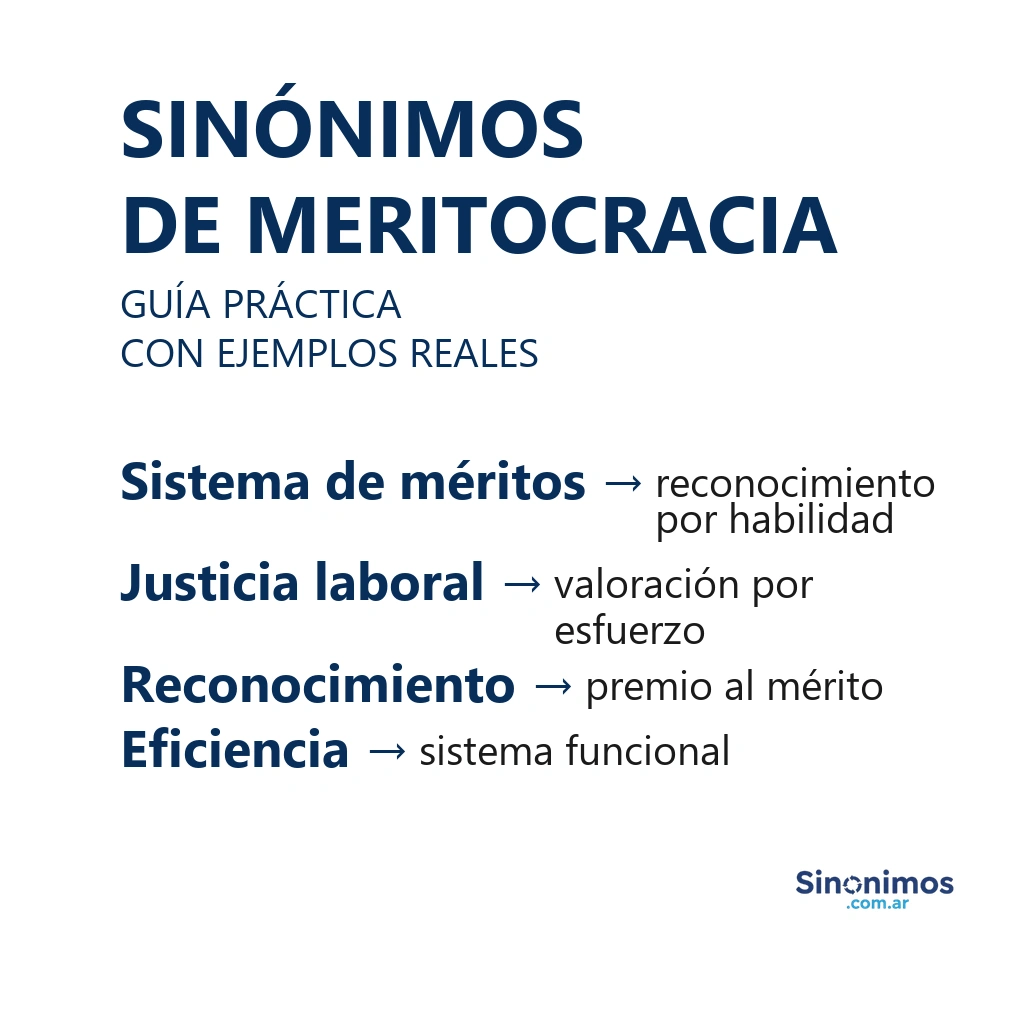 Sinónimos de meritocracia presentados de manera sencilla