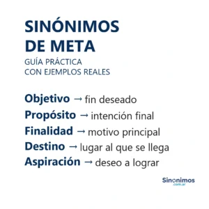 Sinónimos de meta organizados en una guía práctica resumida