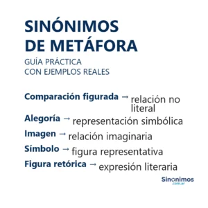 Sinónimos de metáfora explicados en una imagen de guía práctica