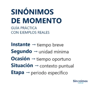 sinónimos de momento con definiciones temporales