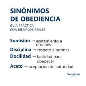 Sinónimos de obediencia con sumisión, disciplina, docilidad y acato.