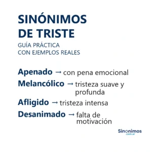 sinónimos de triste con significados breves