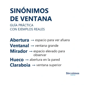 sinónimos de ventana explicados con ejemplos