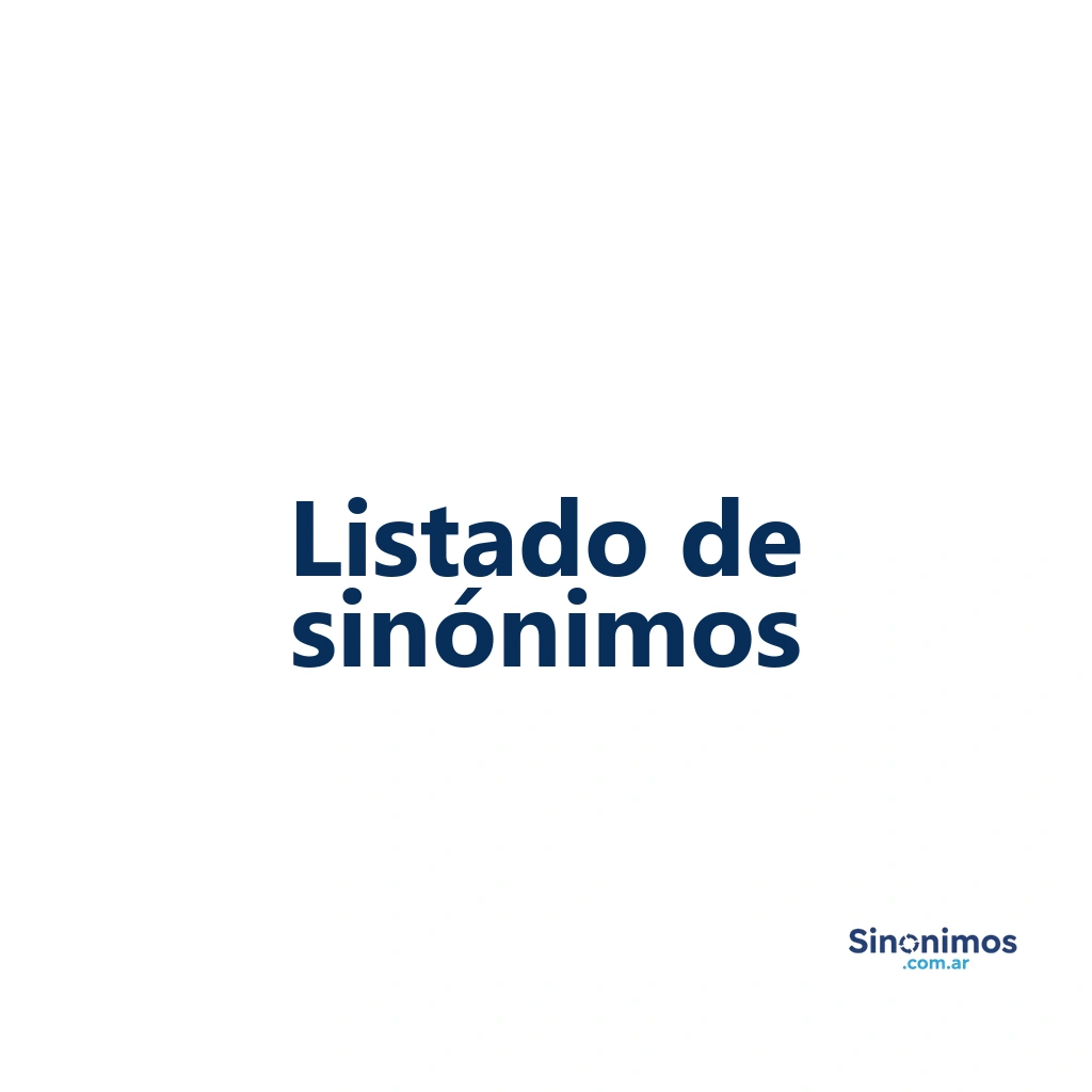Texto “Listado de sinónimos” en tipografía azul sobre fondo blanco.